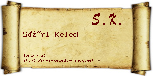 Sári Keled névjegykártya
